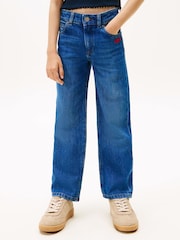 Tommy Hilfiger Blue Logo Embroidery Girlfriend Jeans - Image 3 of 5