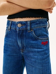 Tommy Hilfiger Blue Logo Embroidery Girlfriend Jeans - Image 4 of 5