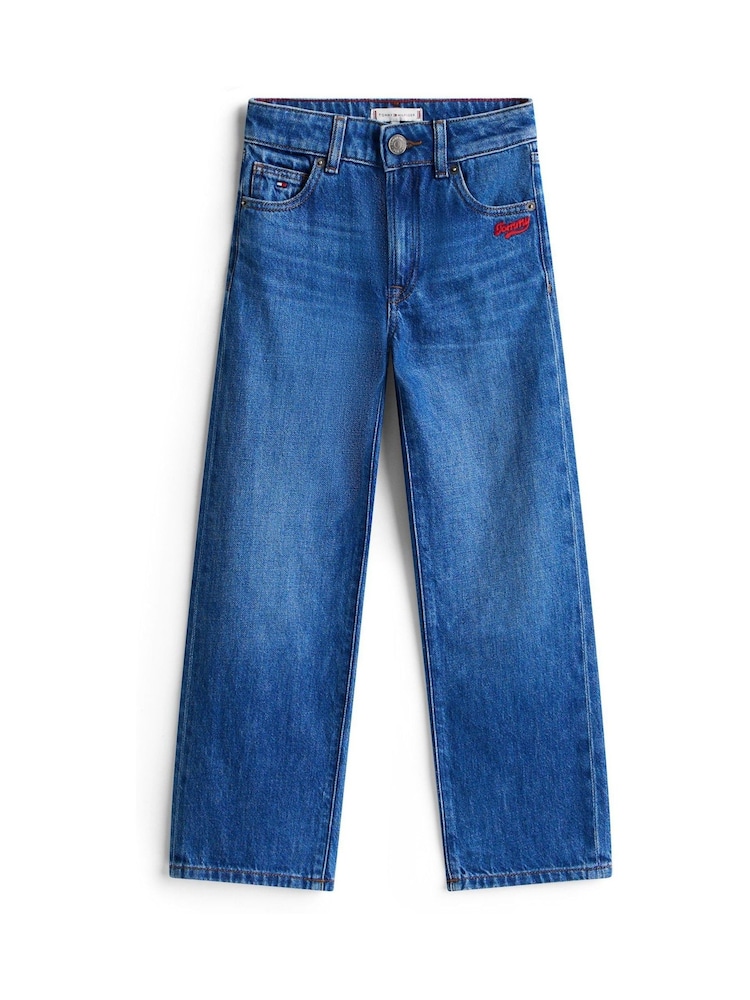 Tommy Hilfiger Blue Logo Embroidery Girlfriend Jeans - Image 5 of 5 Tommy Hilfiger Blue Logo Embroidery Girlfriend Jeans - Image 5 of 5