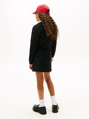 Tommy Hilfiger Black Sequin Rib-Knit A-Line Mini Skirt - Image 4 of 5