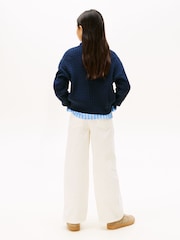 Tommy Hilfiger Blue Relaxed Cable Knit Jumper - Image 3 of 5