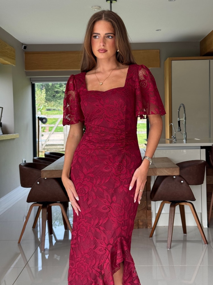 lace ruched midi dress Alexis Sky Blue Lace Ruched Midi Dress Get That Trend