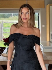 Girl In Mind Black Juliet Bow Detail Off The Shoulder Mini Dress - Image 2 of 6
