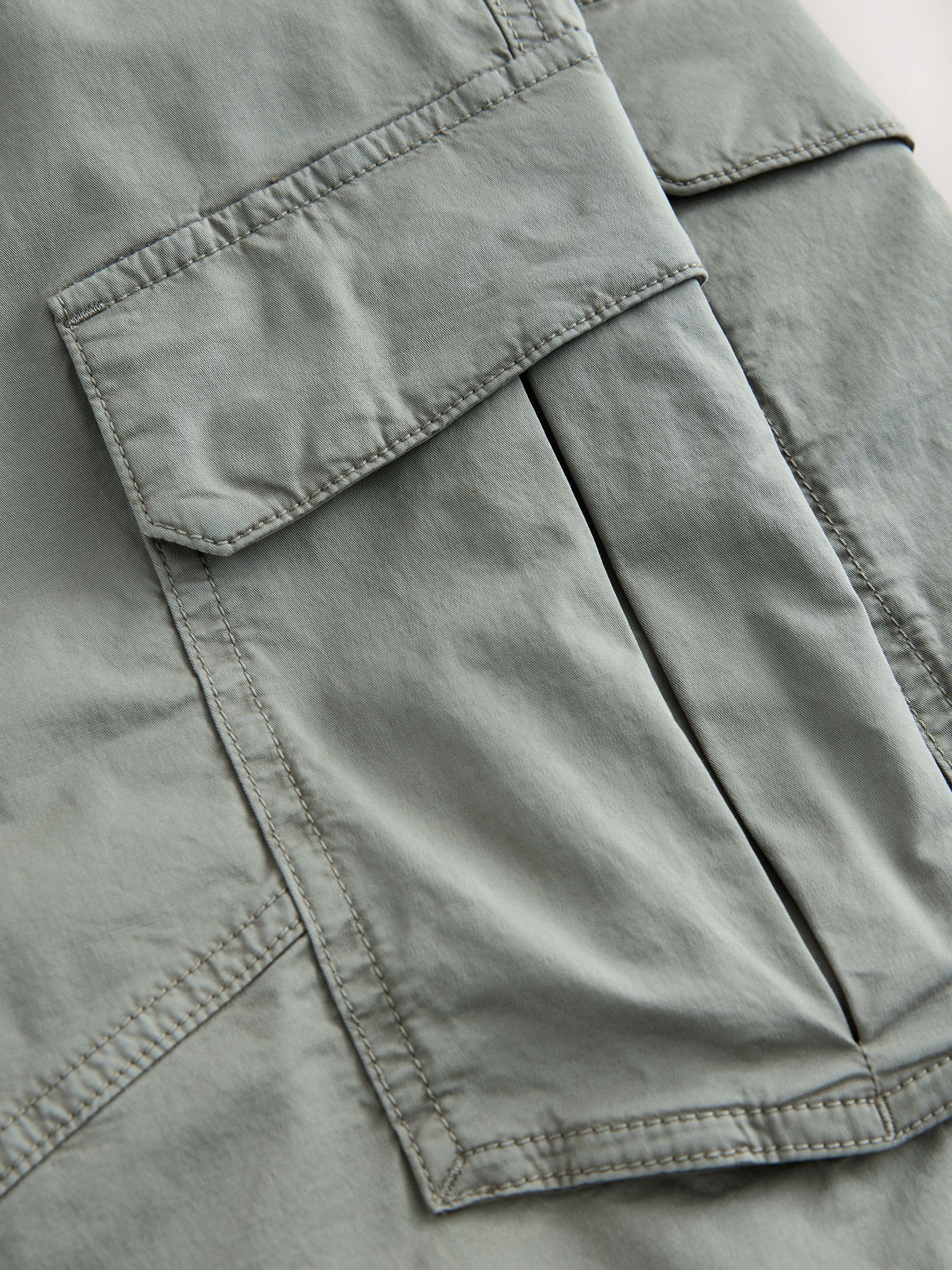 Buy Sage Green Regular Tapered Fit Cotton Stretch Cargo Trousers