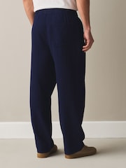 Indigo Blue Striped Baggy Fit 100% Cotton Trousers With Elasticated Waist - Image 4 of 9