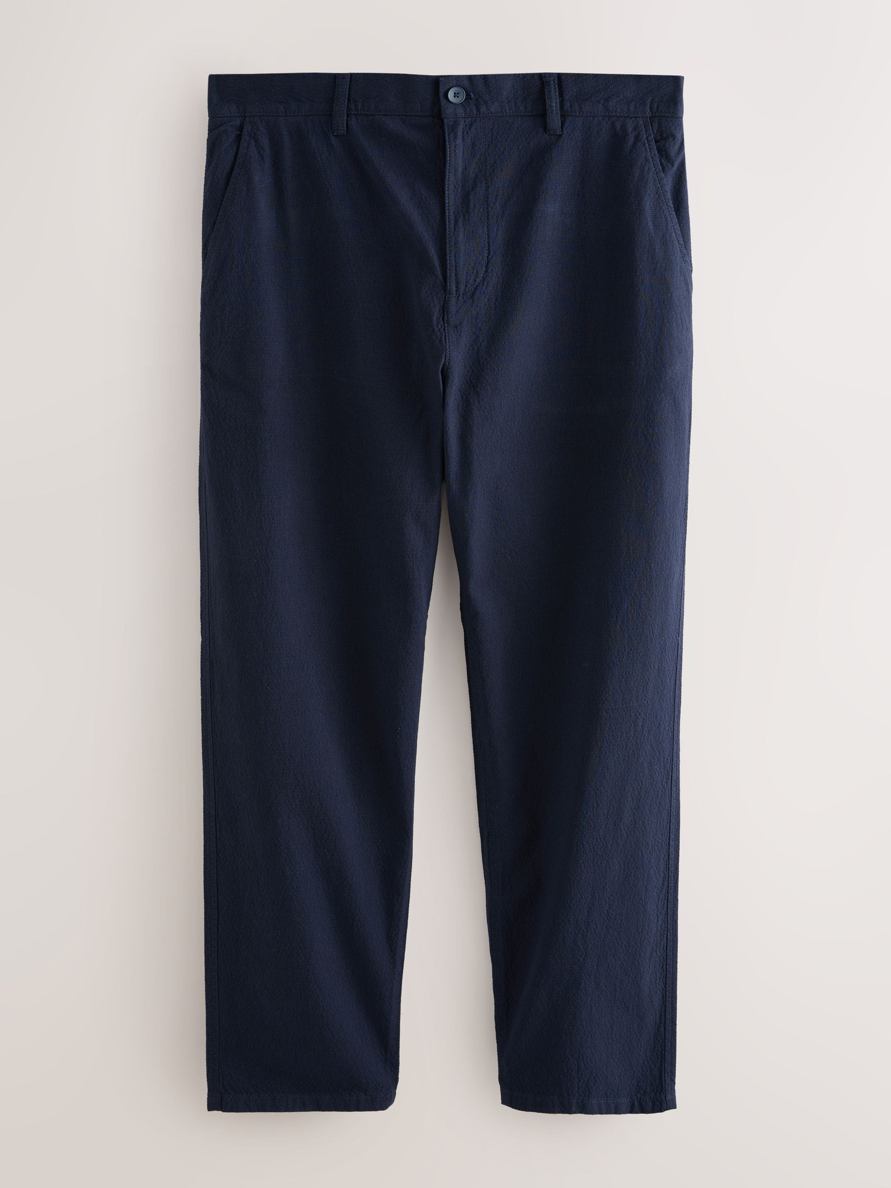 Buy Navy Blue Relaxed Tapered Fit Seersucker Trousers from Next USA