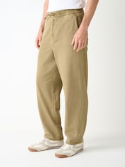 Amarillo mostaza - Authentic Washed Elasticated Trousers - Imagen 1 de 10