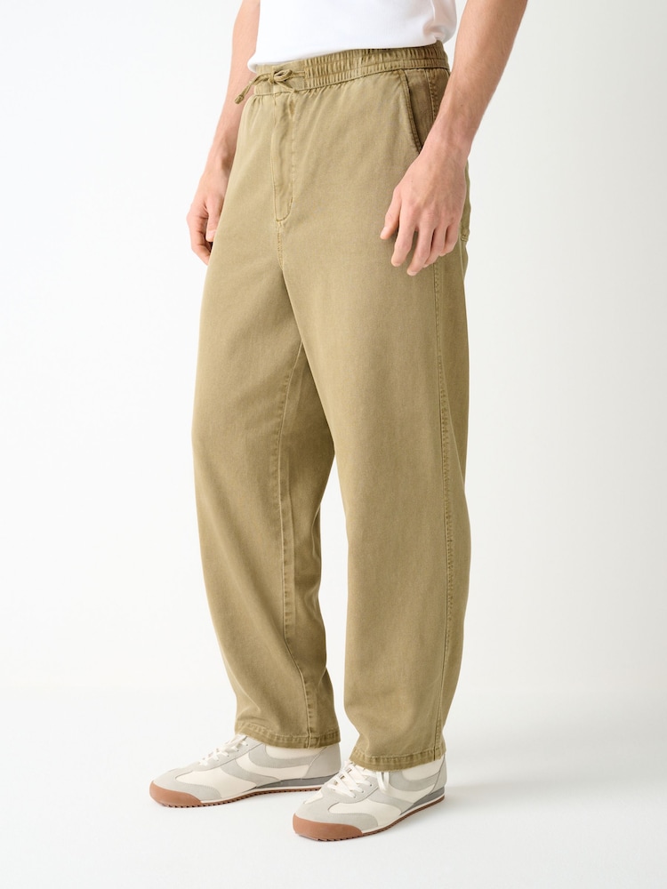 Amarillo mostaza - Authentic Washed Elasticated Trousers - Imagen 1 de 10