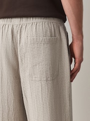 Ecru Honeycomb - 100% Cotton Trousers With Elasticated Waist - 圖片 5/9