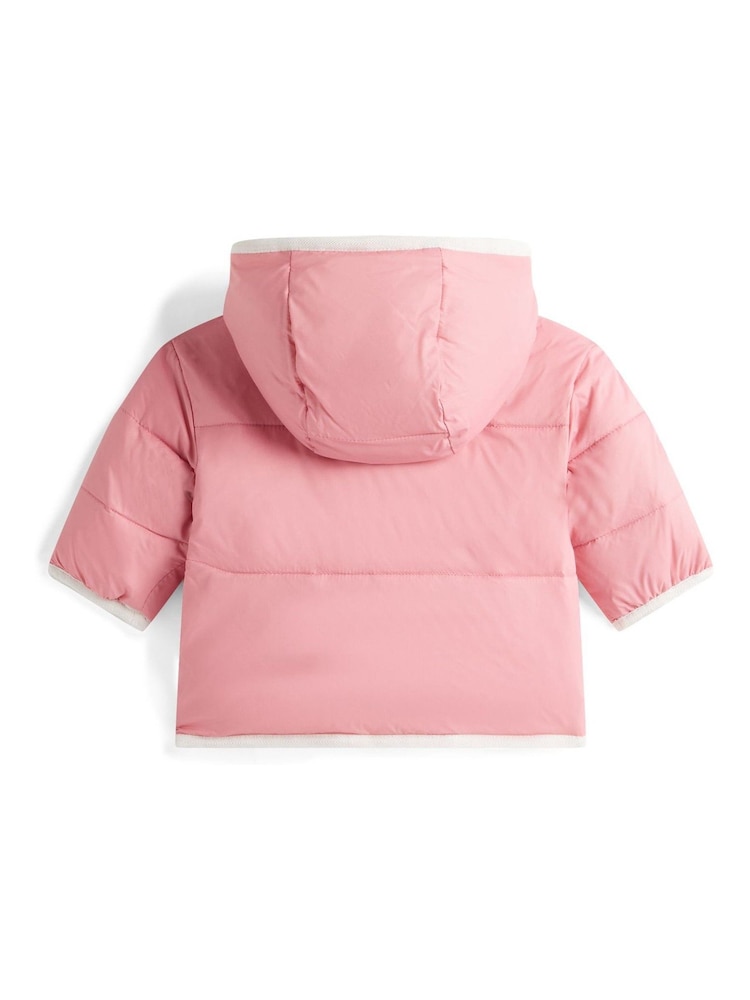 Tommy Hilfiger Pink Reversible Teddy Fleece Jacket - Image 2 of 2 Tommy Hilfiger Pink Reversible Teddy Fleece Jacket - Image 2 of 2