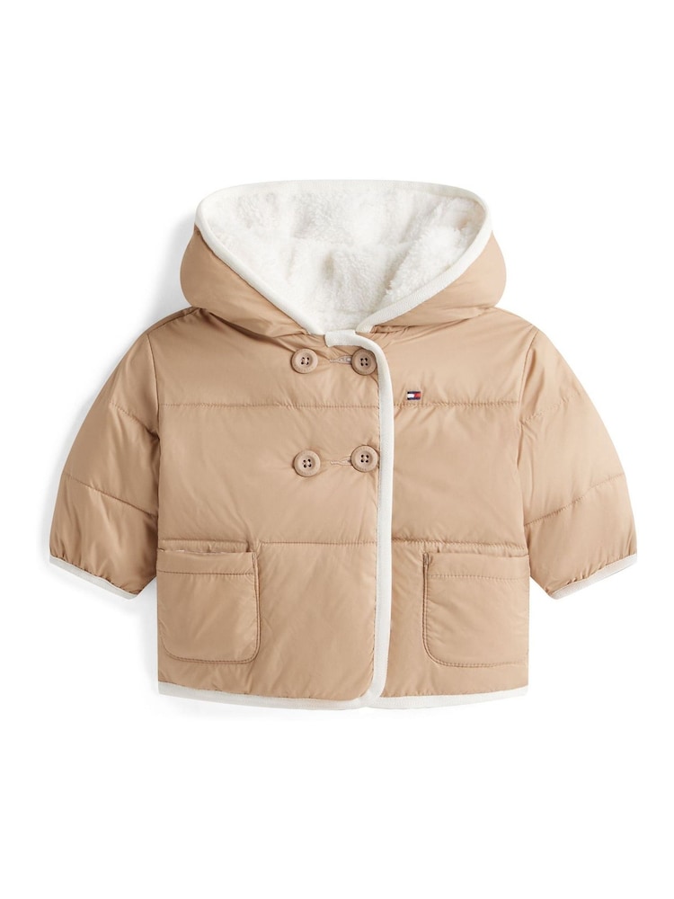 Tommy Hilfiger Brown Reversible Teddy Fleece Jacket - Image 1 of 2 Tommy Hilfiger Brown Reversible Teddy Fleece Jacket - Image 1 of 2