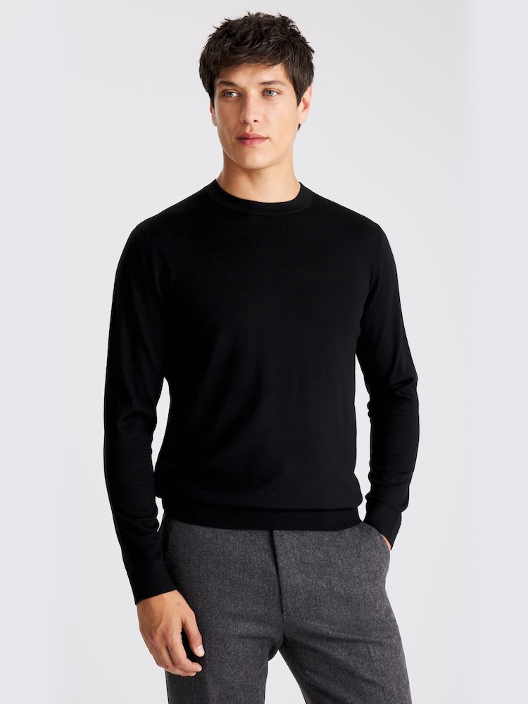 MOSS Crew-Neck Black Jumper - Image 1 of 3