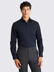 MOSS Slim Fit Blue Stretch Shirt - Image 1 of 2