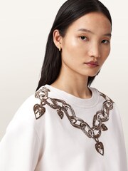 AllSaints White Drip Separo Sweatshirt - Image 2 of 7