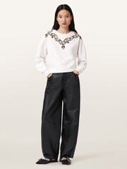 AllSaints White Drip Separo Sweatshirt - Image 4 of 7