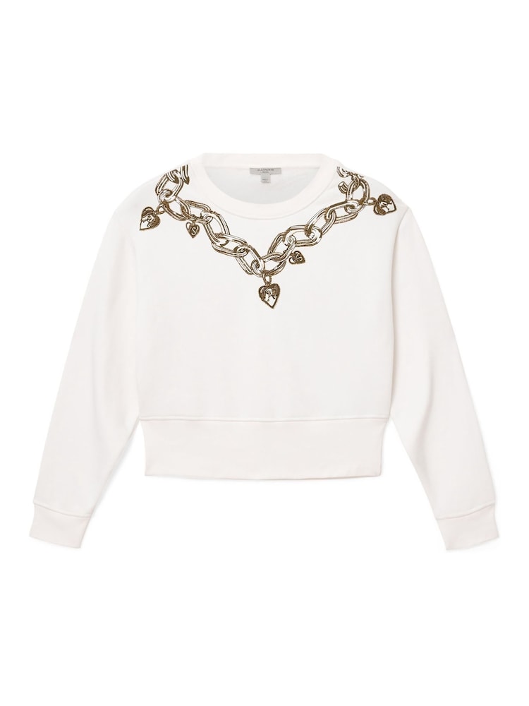 AllSaints White Drip Separo Sweatshirt - Image 7 of 7