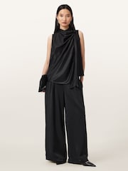 AllSaints Black Herela Top - Image 3 of 8