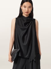 AllSaints Black Herela Top - Image 4 of 8