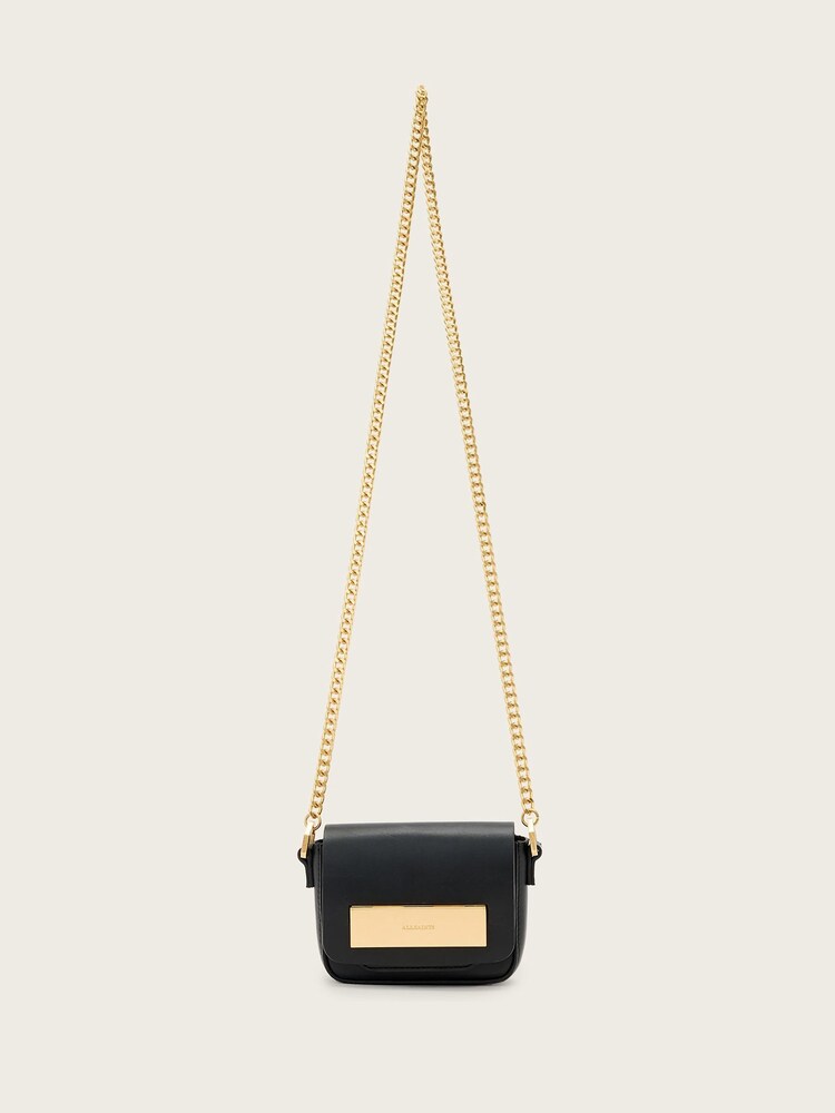 AllSaints Black Etta Chain Cross-Body Bag - Image 1 of 5