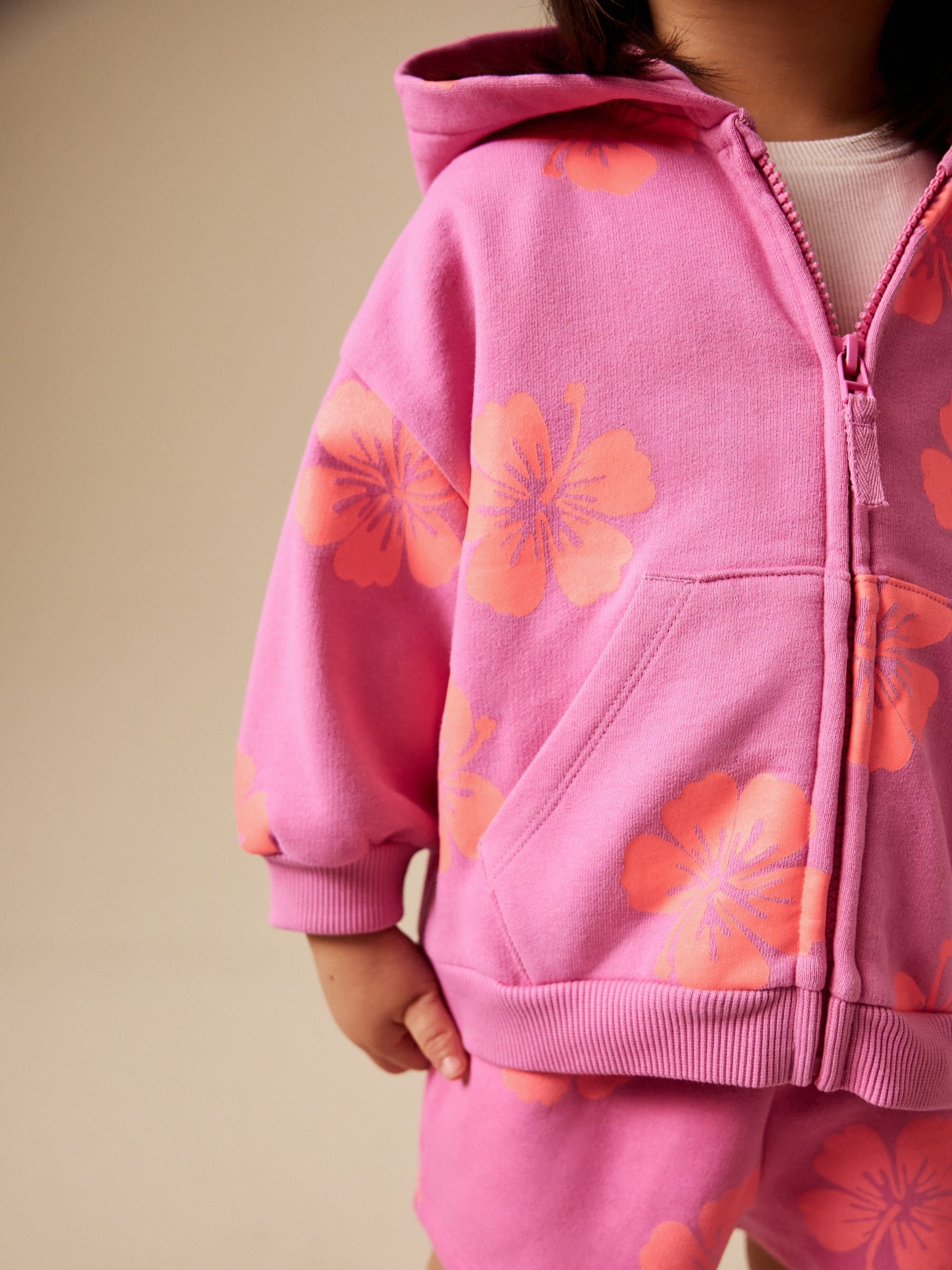 Buy Pink Flowers Zip Through Hoodie (3mths-7yrs) from the Next UK