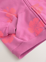 Pink Flowers Zip Through Hoodie (3mths-7yrs) - Image 4 of 4