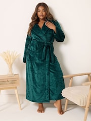 Yours Curve Green Super Luxe Shawl Maxi Robe - Image 3 of 5