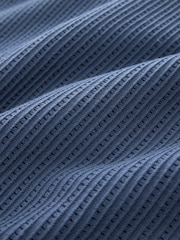 Bleu/marron - Textured Knitted Polo Shirts 2 Pack - Image 10 de 11