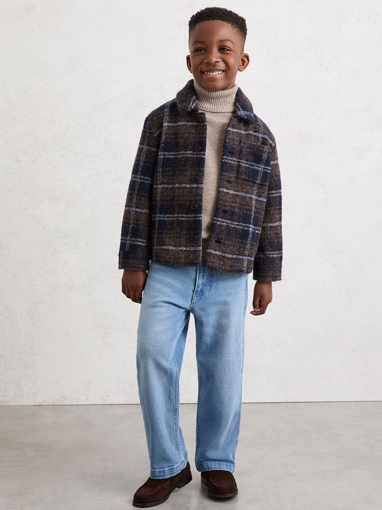 Reiss Navy/Blue/Brown Sam Shirt - Image 1 of 5 Reiss Navy/Blue/Brown Sam Shirt - Image 1 of 5