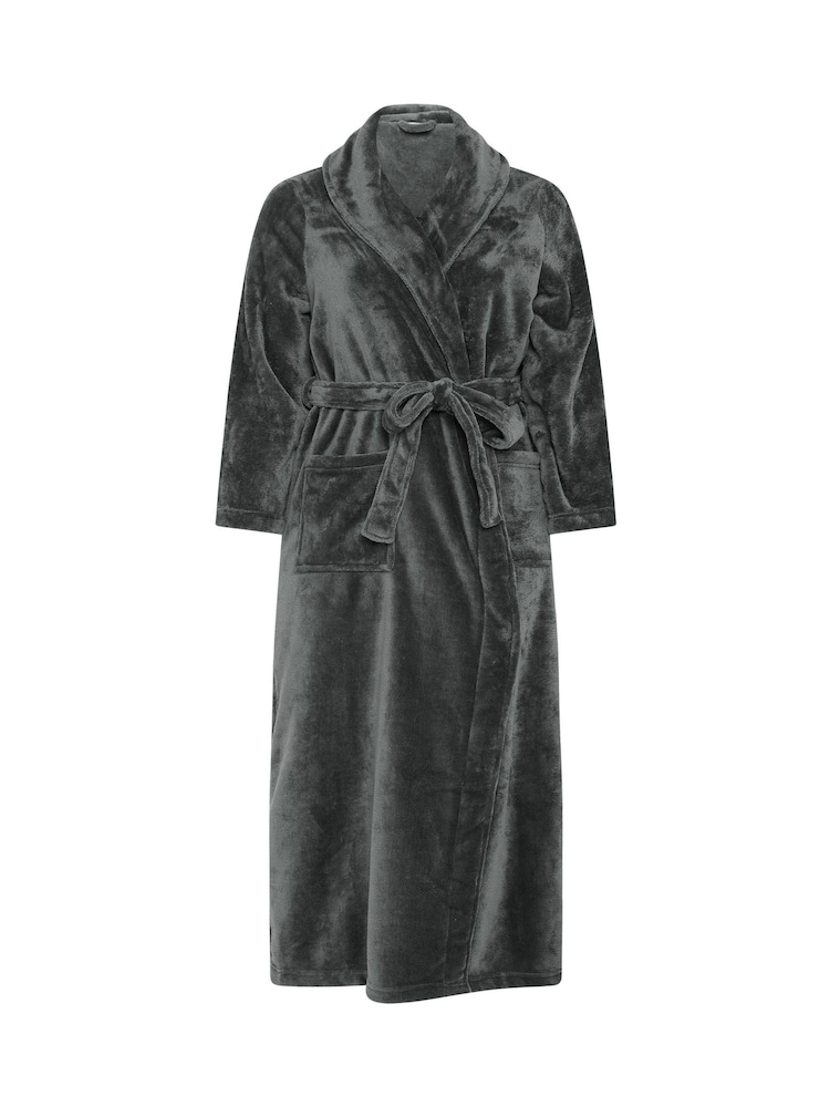 Yours Curve Grey Super Luxe Shawl Maxi Robe - Image 5 of 5