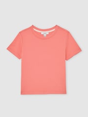 Reiss Peach Belle Cotton Crew-Neck T-Shirt - Image 3 of 4