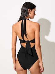 Reiss Black Marta Cut-Out Halter-Neck Swimsuit - Image 5 of 6