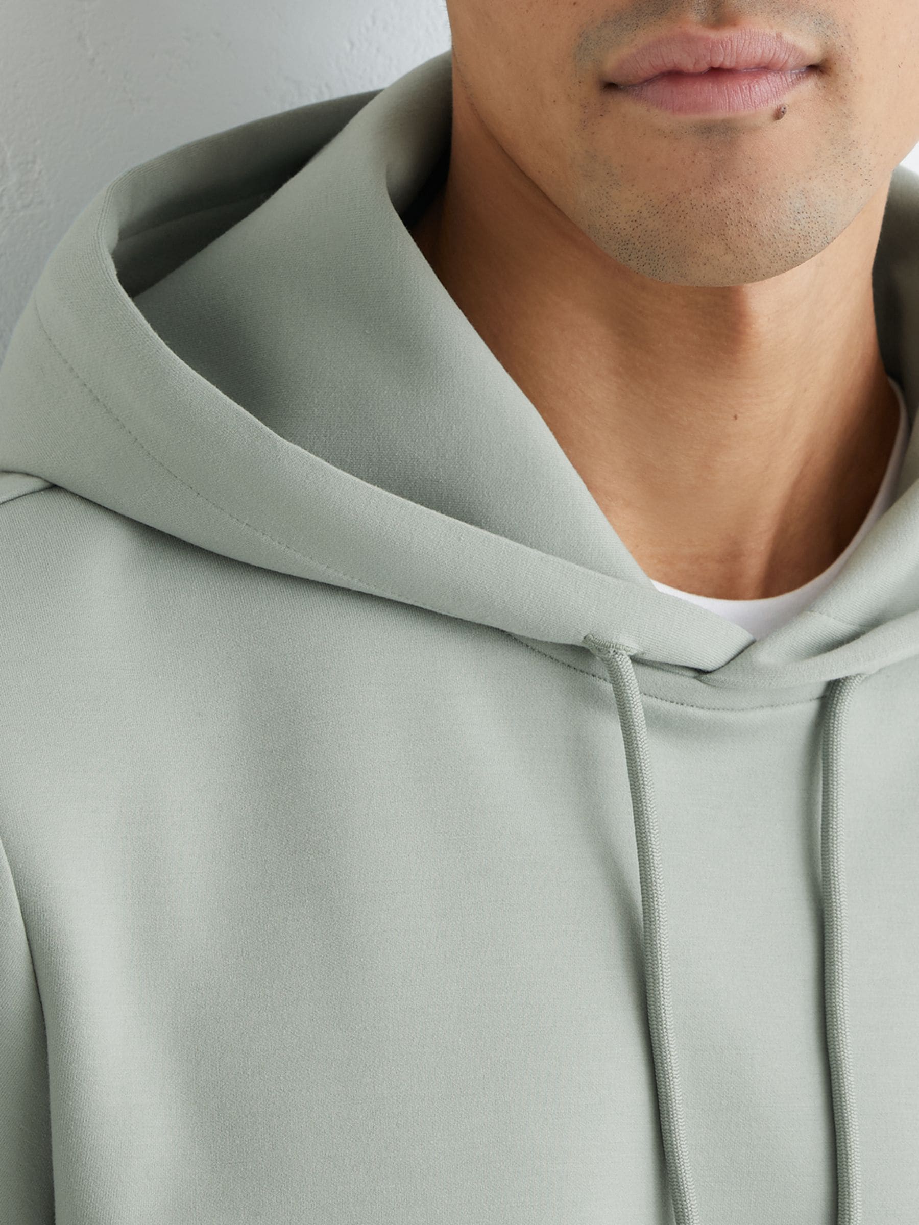 Buy Reiss Mint Green Fabien Premium Interlock-Jersey Hoodie from