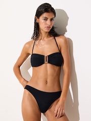 Reiss Black Carina Fixed-Side Bikini Bottoms - Image 1 of 7