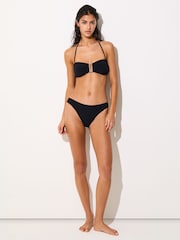 Reiss Black Carina Fixed-Side Bikini Bottoms - Image 3 of 7