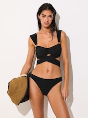 Reiss Black Carina Fixed-Side Bikini Bottoms - Image 5 of 7