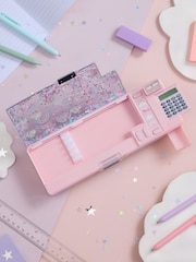 Pink Sparkle Rainbows and Unicorn Pop Out Pencil Case - Image 1 of 6