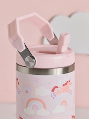 Pink Rodeo Unicorn 600ml Stainless Steel Water Bottle with Straw - Image 2 of 3