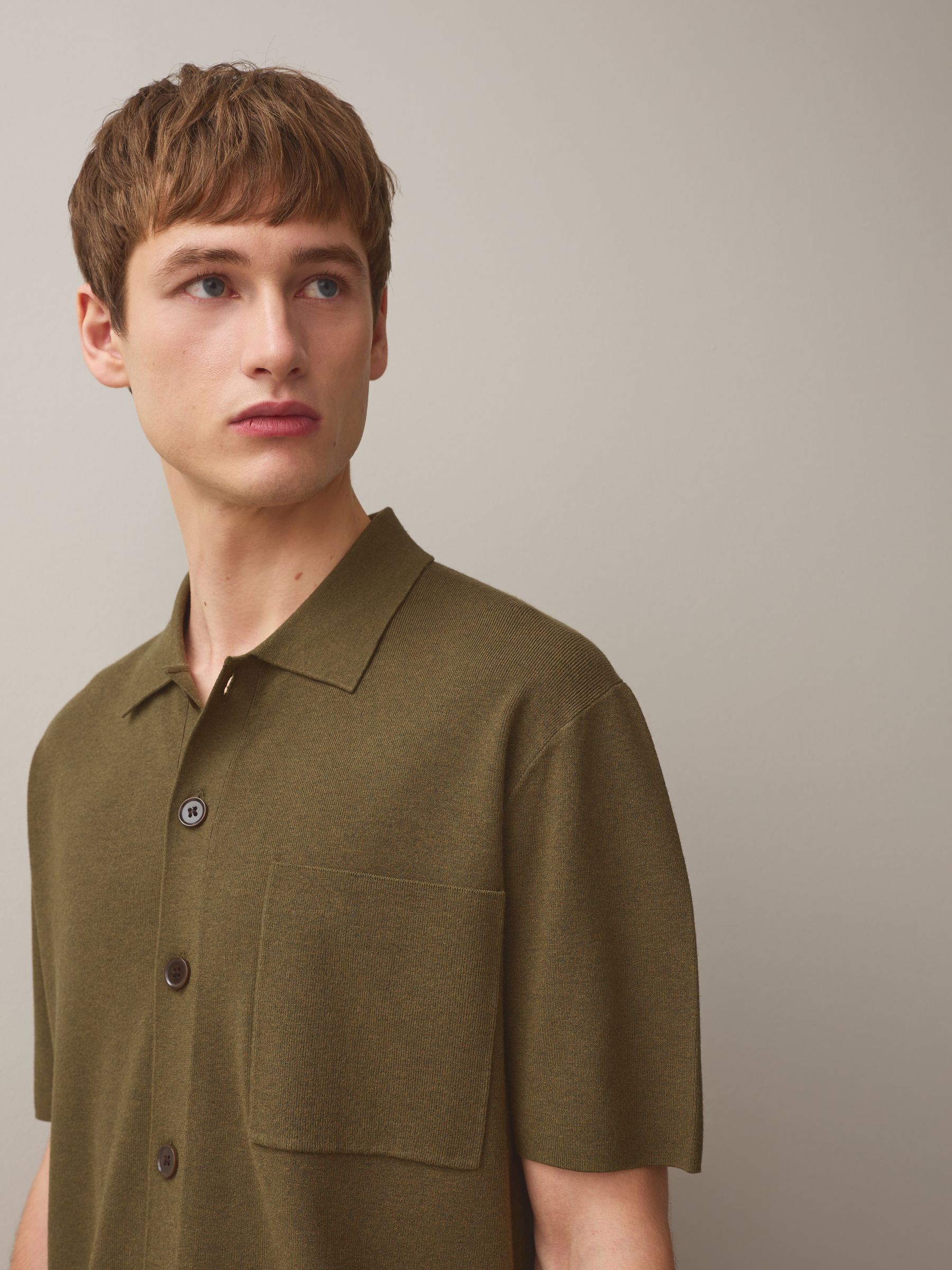 Buy Olive Green/Neutral Ultrasoft Smart Knitted Shirts and Shorts