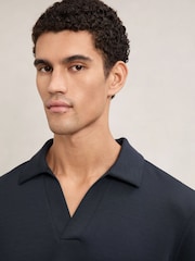 Reiss Navy Blue Pearson Polo Shirt - Image 4 of 6
