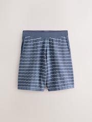 أزرق/رمادي - Set of Textured Wave Knitted T-Shirt and Shorts 2 Pack - صورة 10 من 15