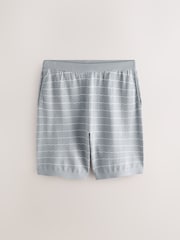 أزرق/رمادي - Set of Textured Wave Knitted T-Shirt and Shorts 2 Pack - صورة 11 من 15