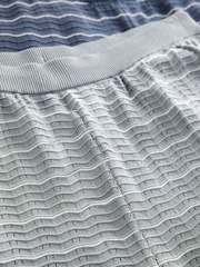 أزرق/رمادي - Set of Textured Wave Knitted T-Shirt and Shorts 2 Pack - صورة 13 من 15