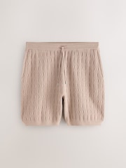 Brown/Neutral Textured Knitted Shirt and Shorts Set 2 Pack - Image 11 of 13