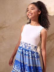 Lipsy Blue 2-in-1 Jersey Maxi Holiday Dress (5-16yrs) - Image 2 of 4