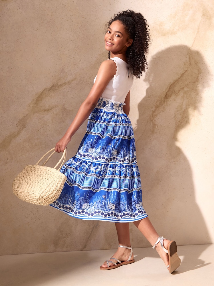 Lipsy Blue 2-in-1 Jersey Maxi Holiday Dress (5-16yrs) - Image 4 of 4