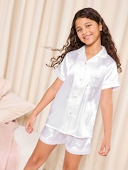 Lipsy White Satin Pyjamas (5-16yrs) - Image 1 of 5