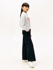 Tommy Hilfiger Blue Mabel High Rise Wide Leg Corduroy Trousers - Image 4 of 7