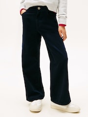 Tommy Hilfiger Blue Mabel High Rise Wide Leg Corduroy Trousers - Image 6 of 7