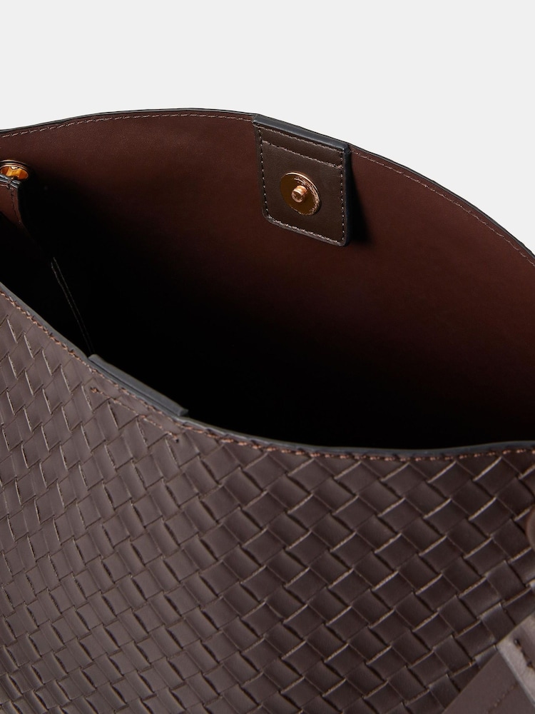 Accessorize Brown Woven Shoulder Bag - Image 1 of 2 Accessorize Brown Woven Shoulder Bag - Image 1 of 2