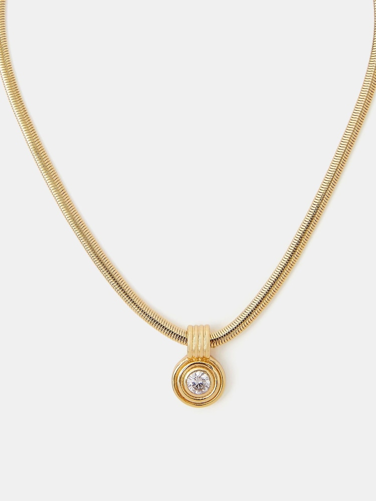 Accessorize 14ct Gold Sparkle Pendant Necklace - Image 1 of 1